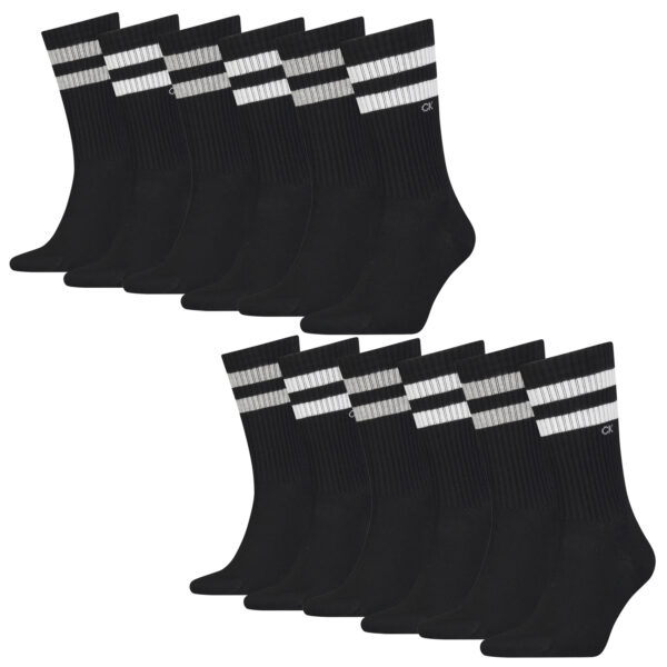 12 Paar Calvin Klein Stripes Herren Sportsocken Tennissocken