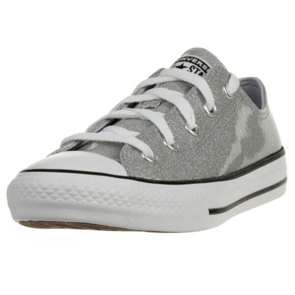 Converse CTAS OX Kinder Glitter Chucks Sneaker 666896C Silber