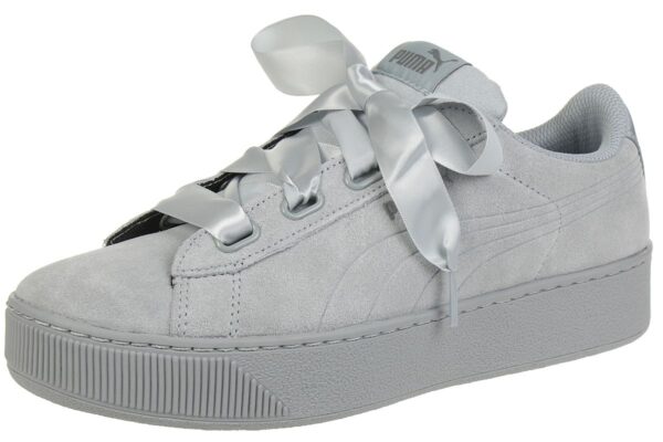 Puma Vikky Platform Ribbon S leather Sneaker Damen Schuhe 366418 02 grau