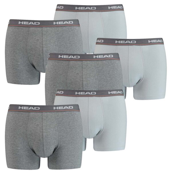 6 er Pack Head Herren Boxer Boxershorts Basic Pant Unterwäsche GRAU