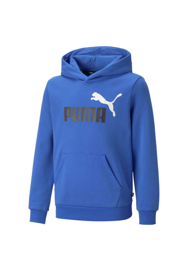 PUMA Ess+ 2 COL BIG LOGO HOODIE FL B Kinder Sweatshirt Kapuzenpullover blau 5869...