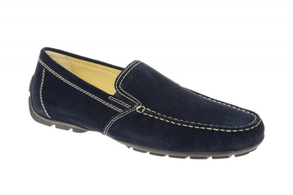 Geox Respira Moner V Mokassin Slipper in dunkelblau Velour