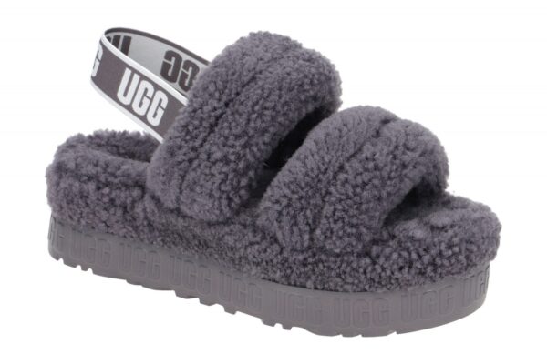 UGG OH FLUFFITA 1120876 SHA dunkel-grau - Riemchen Sandale f?r Damen