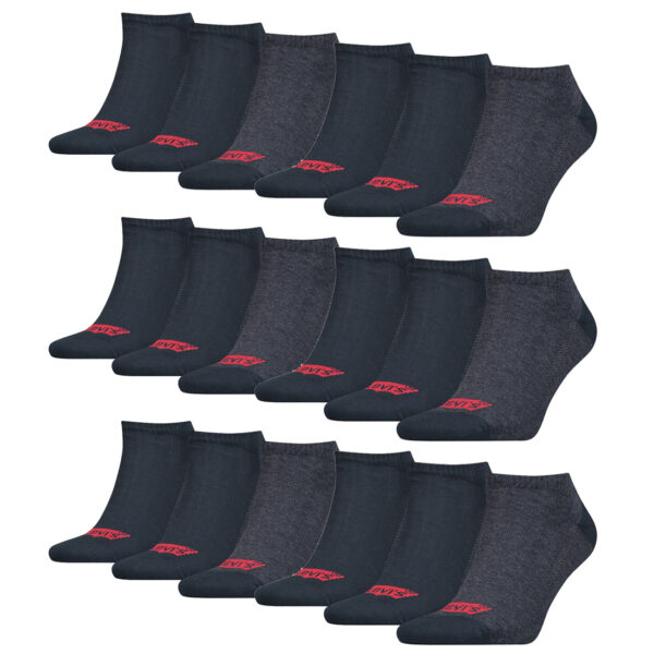 18 Paar Levis 168SF Low Cut Batwing Logo Unisex Socken Sneakersocken Strümpfe 90...