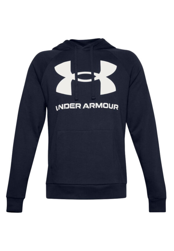 Under Armour Rival Fleece Big Logo Hoodie Herren Sweatshirt 1357093 410 blau