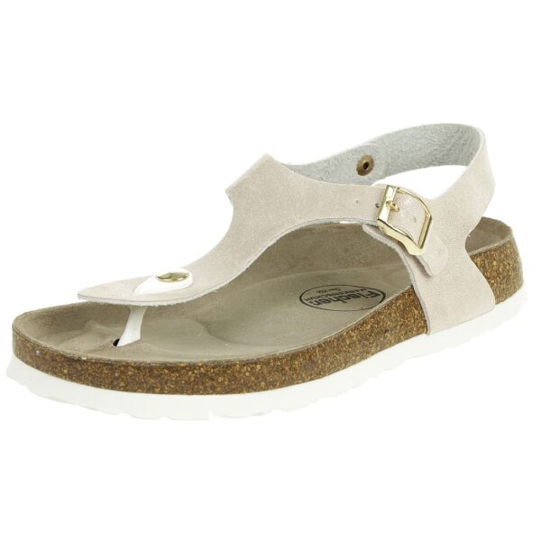 Fischer Markenschuh Kinder BIO-Sandalette Rosi Hausschuh Zehentrenner 0540 Beige