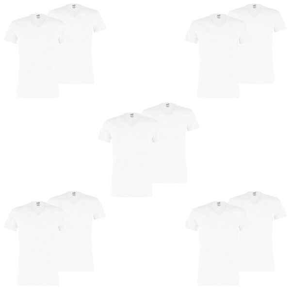 10 er Pack Puma Basic V Neck T-Shirt Men Herren Unterhemd V-Ausschnitt