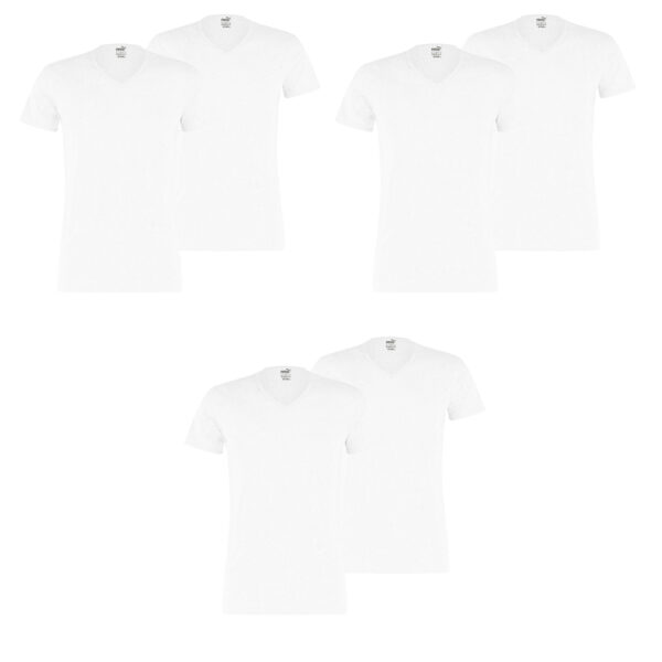 6 er Pack Puma Basic V Neck T-Shirt Men Herren Unterhemd V-Ausschnitt