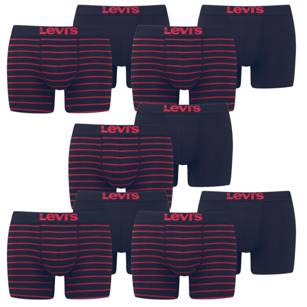 10er Pack Levis Men Vintage Stripe YD B Boxer Brief Boxershorts Unterhose Pant U...