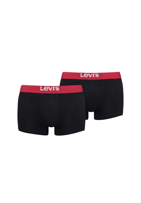 Levi's Solid Basic Herren Boxershorts Unterwäsche aus Bio-Baumwolle im 2er Pack