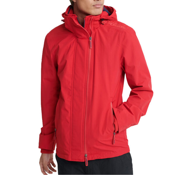 Superdry Tech Hood Pop Zip Windcheater Herren Windjacke Windbreaker rot