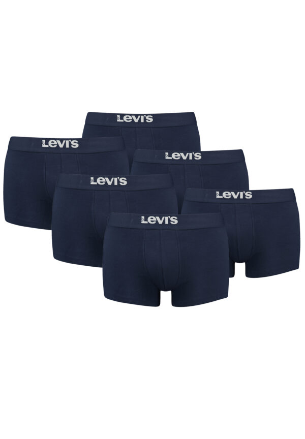 Levi's Solid Basic Herren Boxershorts Unterwäsche aus Bio-Baumwolle im 6er Pack