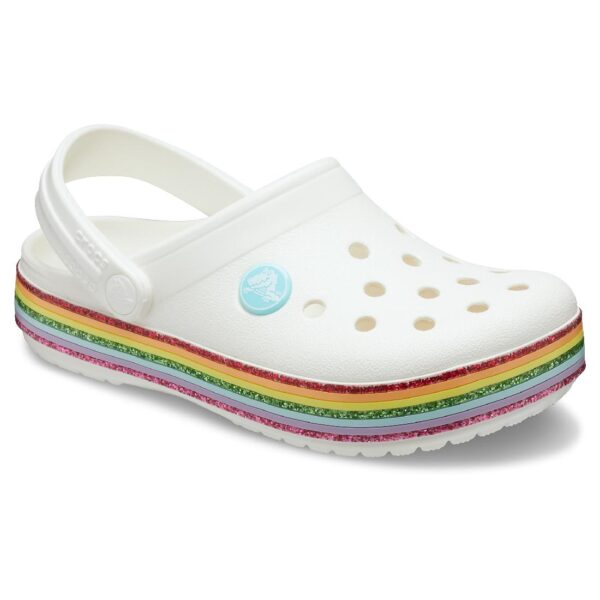 Crocs Crocband Rainbow Glitter Clog K Kinder Junior Clog Relaxed Fit 206151-100 ...