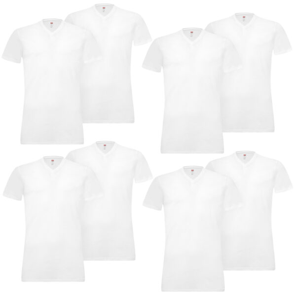 8 er Pack Levis V-Neck T-Shirt Men Herren Unterhemd V-Ausschnitt