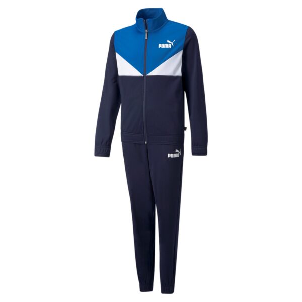 Puma Colorblock Poly Suit cl B Kinder Unisex Trainingsanzug Sportanzug 589372 06...