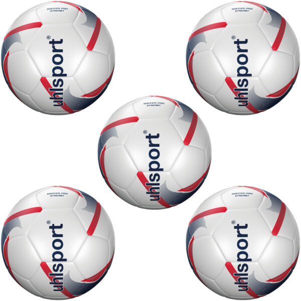 5 Uhlsport SOCCER PRO SYNERGY Fussbälle für Kunstrasen und Naturrasen 100166801