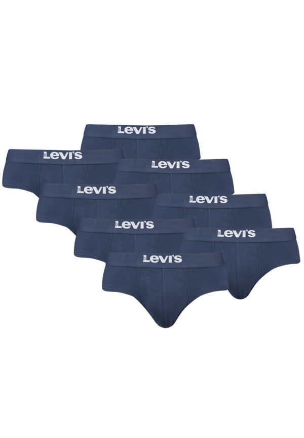 Levi's Solid Basic Herren Slips Unterwäsche aus Bio-Baumwolle im 8er Pack