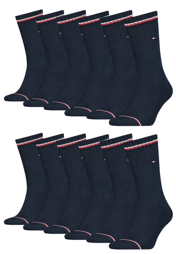 12 Paar TOMMY HILFIGER Herren ICONIC Socken Gr. 39 - 49 Tennis Socken