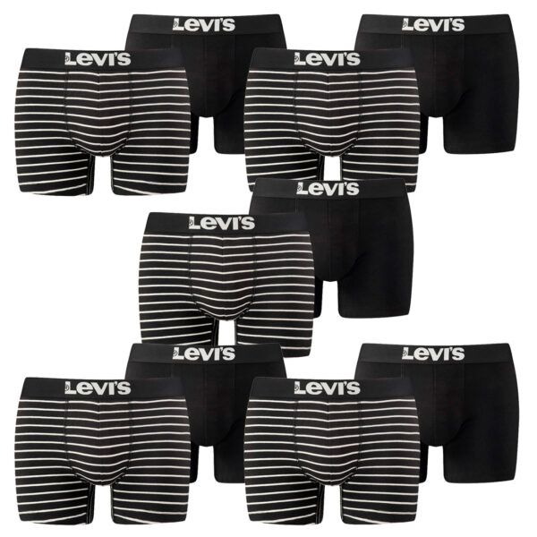 10er Pack Levis Men Vintage Stripe YD B Boxer Brief Boxershorts Unterhose Pant U...