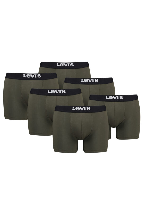 Levi's Solid Herren Boxershorts Unterwäsche aus Bio-Baumwolle im 6er Pack