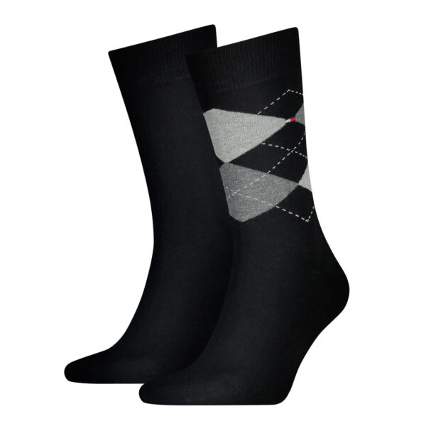 2 Paar TOMMY HILFIGER CHECK Socken Gr. 39 - 46 Herren Business Sneaker Socken