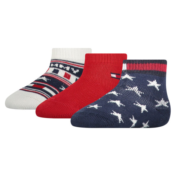 3 Paar Tommy Hilfiger Baby Socken TH Stars and Stripes Giftbox 3P Gr.15-22 Gesch...