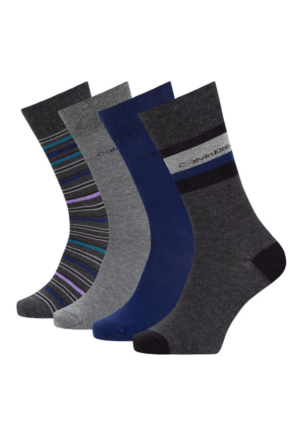 4 Paar Calvin Klein Combed Cotton Crew Socken Herren Geschenkbox Gr. 40-46