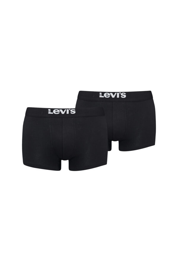 Levi's Solid Basic Herren Boxershorts Unterwäsche aus Bio-Baumwolle im 2er Pack