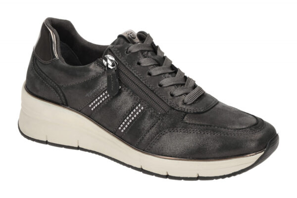 Tamaris Schuhe Sneaker dunkelgrau anthrazit gl?nzend 1-23763-43