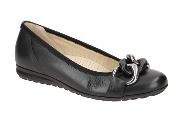 Gabor FLORENZ 42.625.57 schwarz - Ballerina - Halbschuhe - Slipper f?r Damen