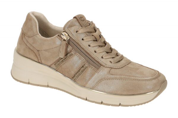 Tamaris Schuhe Sneaker taupe Goldschimmer 1-23763-43