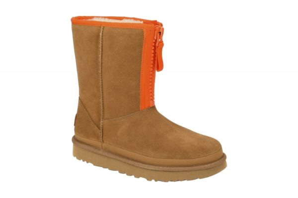 UGG CLASSIC SHORT ZIPPER TAPE LOGO 1144035 CHE hell-braun - Winterstiefel f?r...