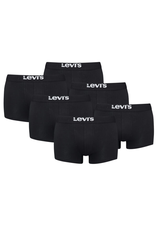 Levi's Solid Basic Herren Boxershorts Unterwäsche aus Bio-Baumwolle im 6er Pack