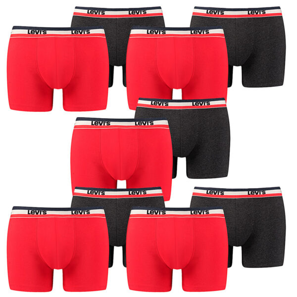 10er Pack Herren Levis SPRTSWR LOGO BOXER BRIEF Boxershorts Unterwäsche Pants