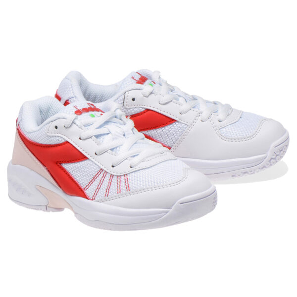 Diadora Kinder Unisex Challenge 3 JR Tennisschuh Hallenschuhe Weiß/Rot