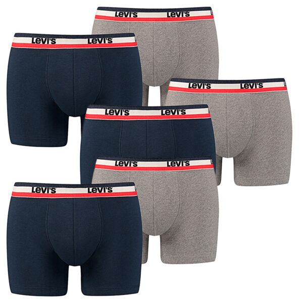 6er Pack Herren Levis SPRTSWR LOGO BOXER BRIEF Boxershorts Unterwäsche Pants