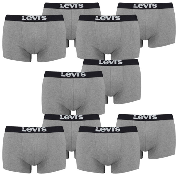 10er Pack Levis Men Solid Basic Trunk Boxershorts Unterhose Pant Unterwäsche