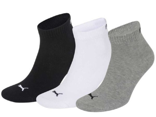 3 Paar Puma Sneaker Quarter Socken Gr. 35 - 49 Unisex für Damen Herren Füßlinge