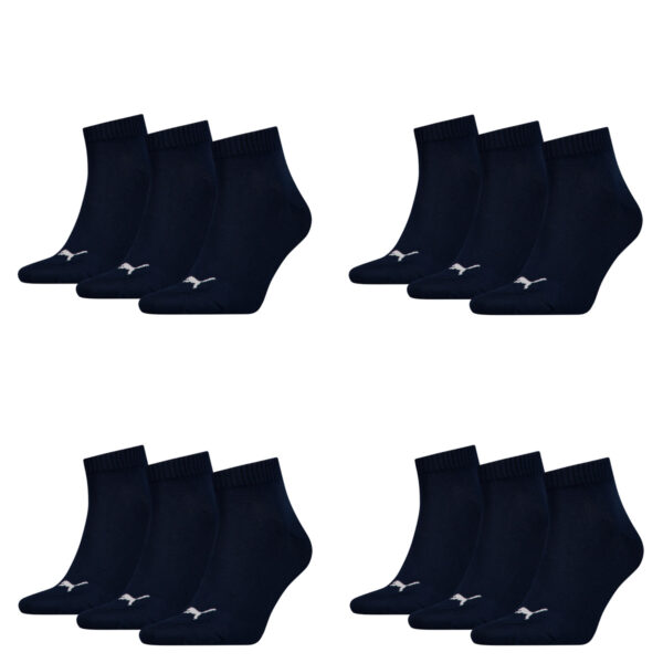 12 Paar Puma Unisex Quarter Socken Sneaker Gr. 35 - 49  für Damen Herren Füßling...