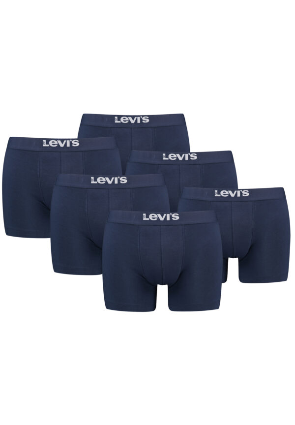 Levi's Solid Herren Boxershorts Unterwäsche aus Bio-Baumwolle im 6er Pack