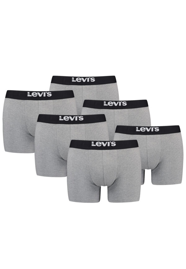 Levi's Solid Herren Boxershorts Unterwäsche aus Bio-Baumwolle im 6er Pack