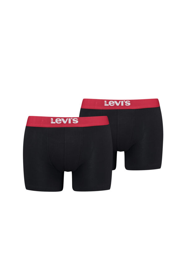 Levi's Solid Herren Boxershorts Unterwäsche aus Bio-Baumwolle im 2er Pack