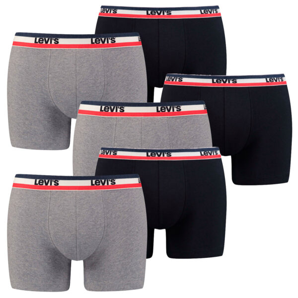 6er Pack Herren Levis SPRTSWR LOGO BOXER BRIEF Boxershorts Unterwäsche Pants