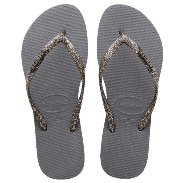 Havaianas H. Slim Logo Metallic Damen Sandale Zehentrenner Badelatsche 4119875 G...