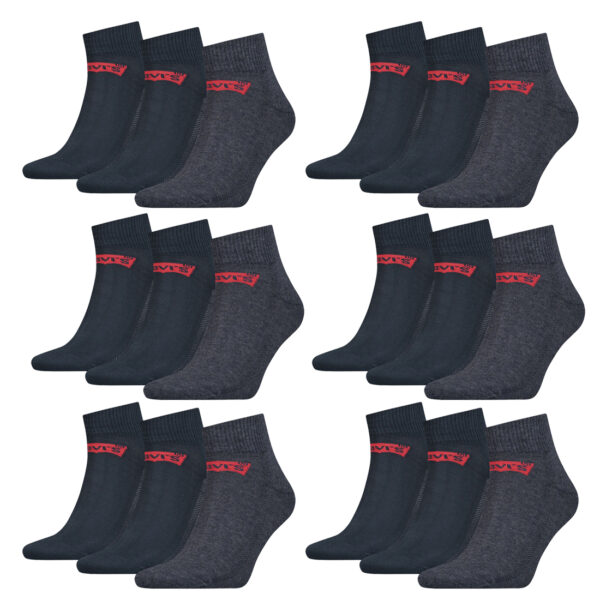 18 Paar Levis 168SF Mid Cut Unisex Socken Sneakersocken Strümpfe 903051001