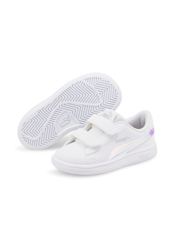 PUMA Smash v2 HOLO V INF Kids Sneaker Schuhe weiss 385576 01