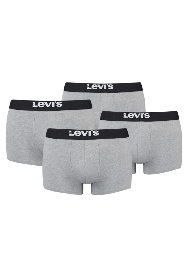 Levi's Solid Basic Herren Boxershorts Unterwäsche aus Bio-Baumwolle im 4er Pack