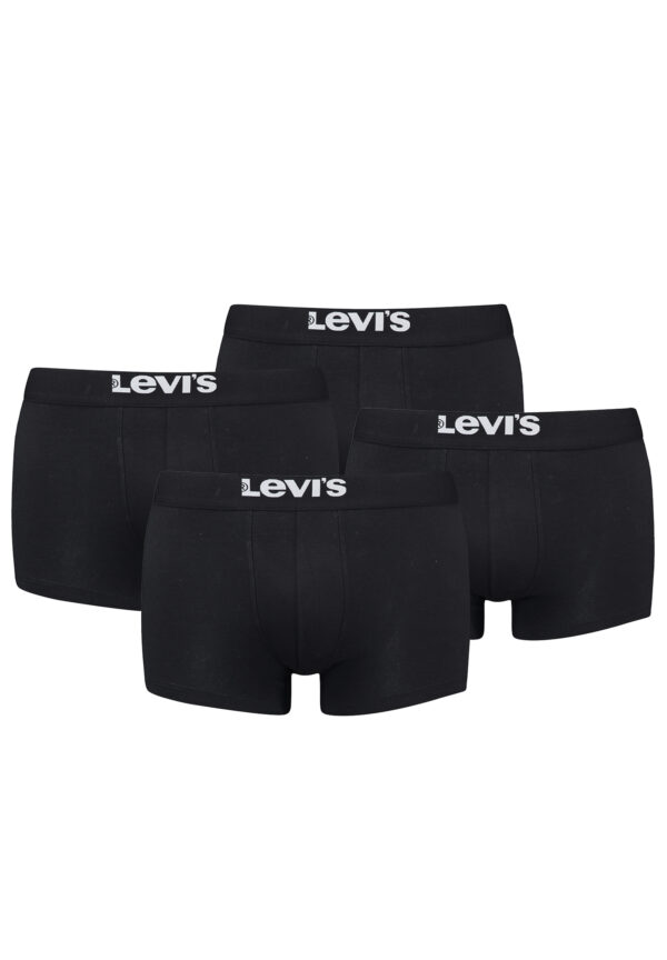 Levi's Solid Basic Herren Boxershorts Unterwäsche aus Bio-Baumwolle im 4er Pack