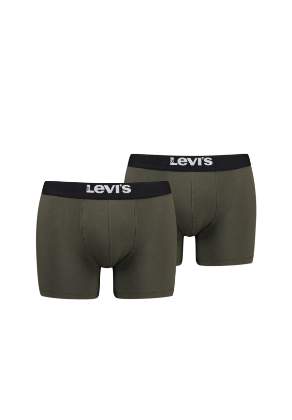 Levi's Solid Herren Boxershorts Unterwäsche aus Bio-Baumwolle im 2er Pack