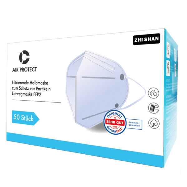 50 Stück air protect Partikelfilternde Halbmaske 10217 FFP2 CE zertifiziert (CE ...